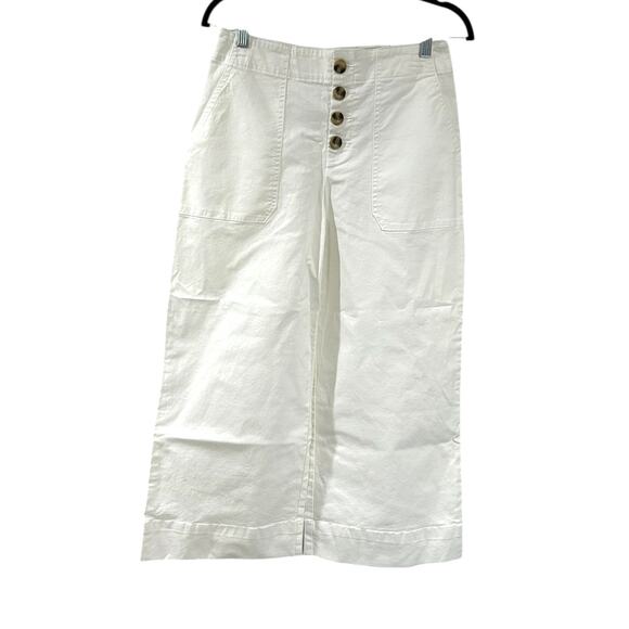 INC International Concepts SZ 2 Wide Crop Pants Button-Up Mod Mariner Size 4 NEW - Picture 1 of 5